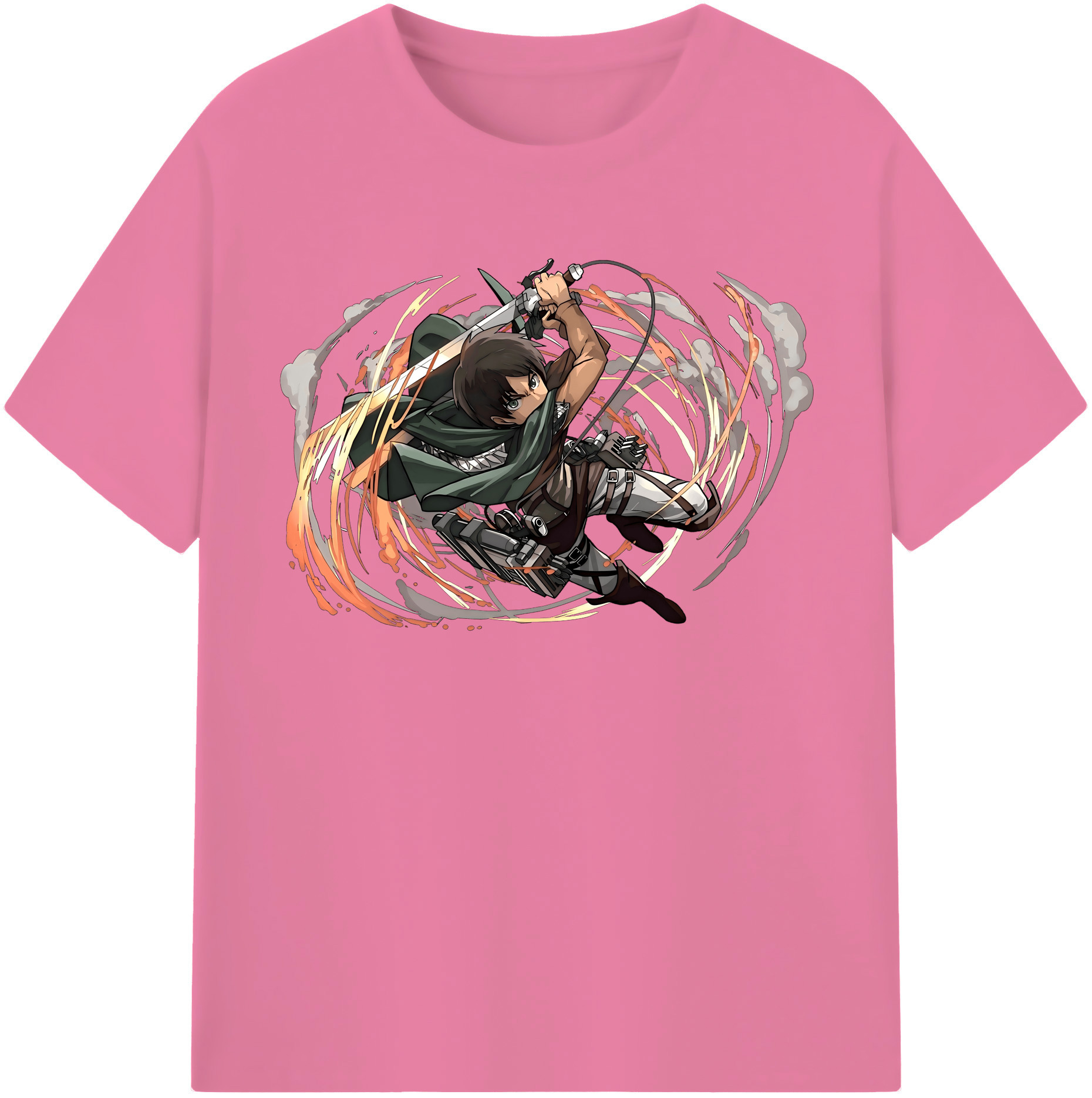 （画像用） 進撃の巨人 エレン･イェーガー Attack on Titan Eren Jäger 綿100％半袖Tシャツ（フロントプリント）
